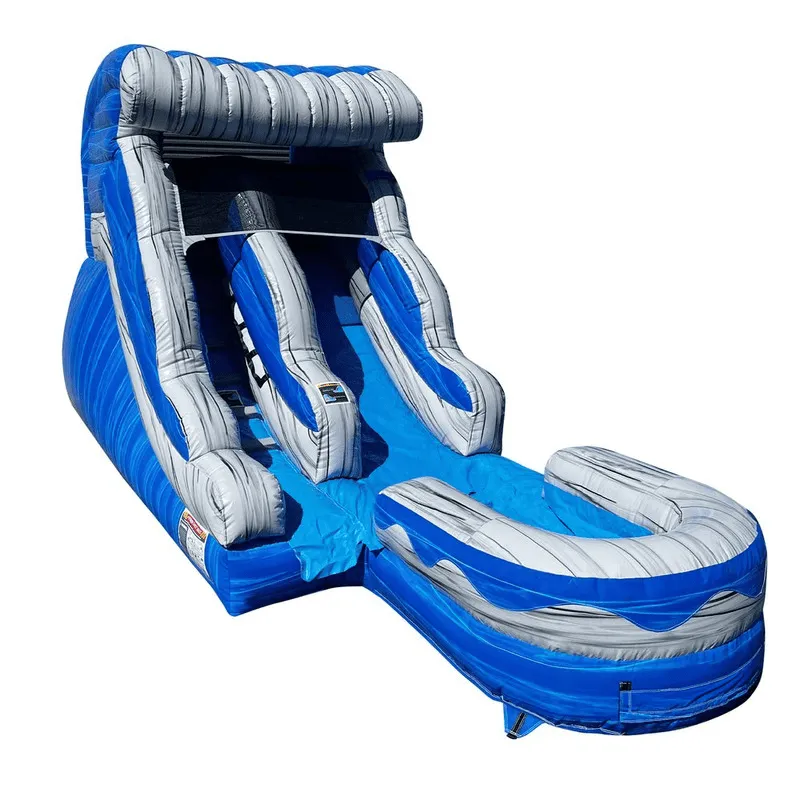 12' Ocean Wave Inflatable Slide Wet/Dry in Blue