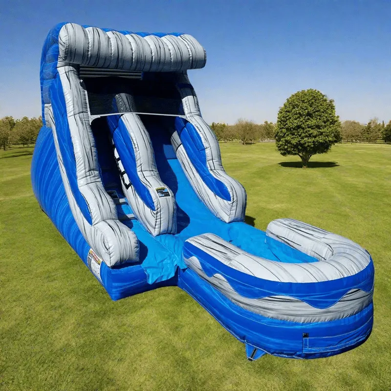 12' Ocean Wave Inflatable Slide Wet/Dry in Blue