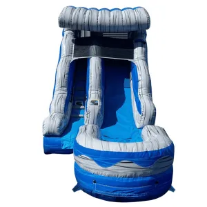 12' Ocean Wave Inflatable Slide Wet/Dry in Blue