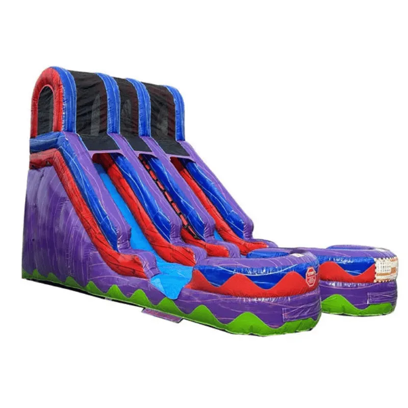 15'H Dual Lane Purple Water Slide Wet n Dry