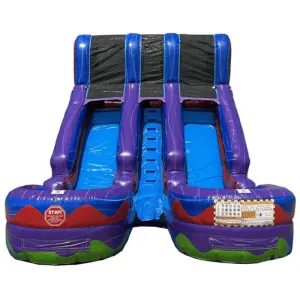 15'H Dual Lane Purple Water Slide Wet n Dry