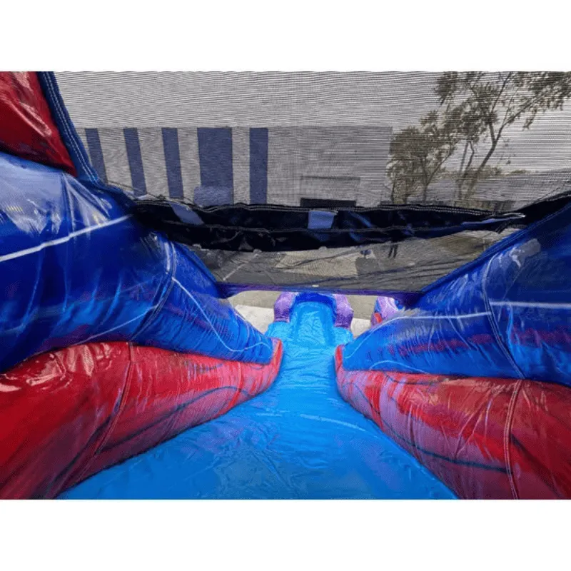 15'H Dual Lane Purple Water Slide Wet n Dry