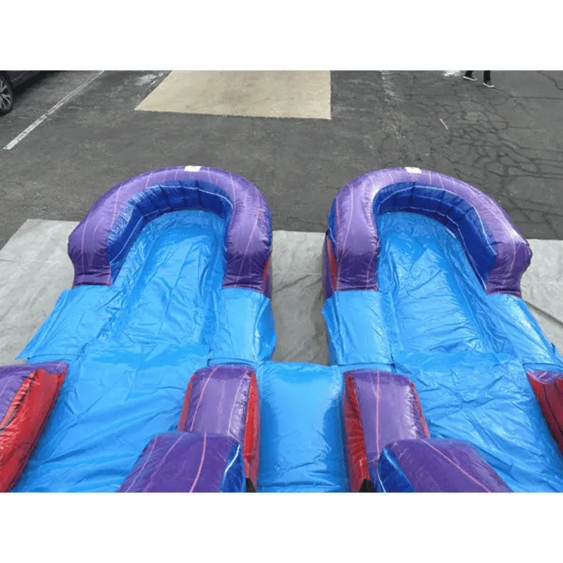 15'H Dual Lane Purple Water Slide Wet n Dry