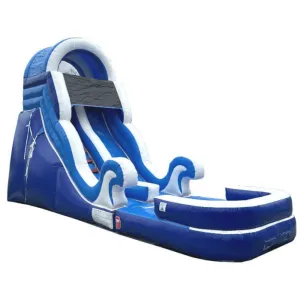 18'H Dura-Lite Ocean Water Slide w Detachable Pool