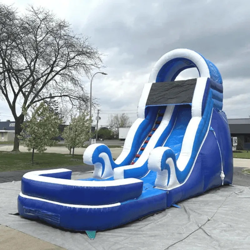 18'H Dura-Lite Ocean Water Slide w Detachable Pool