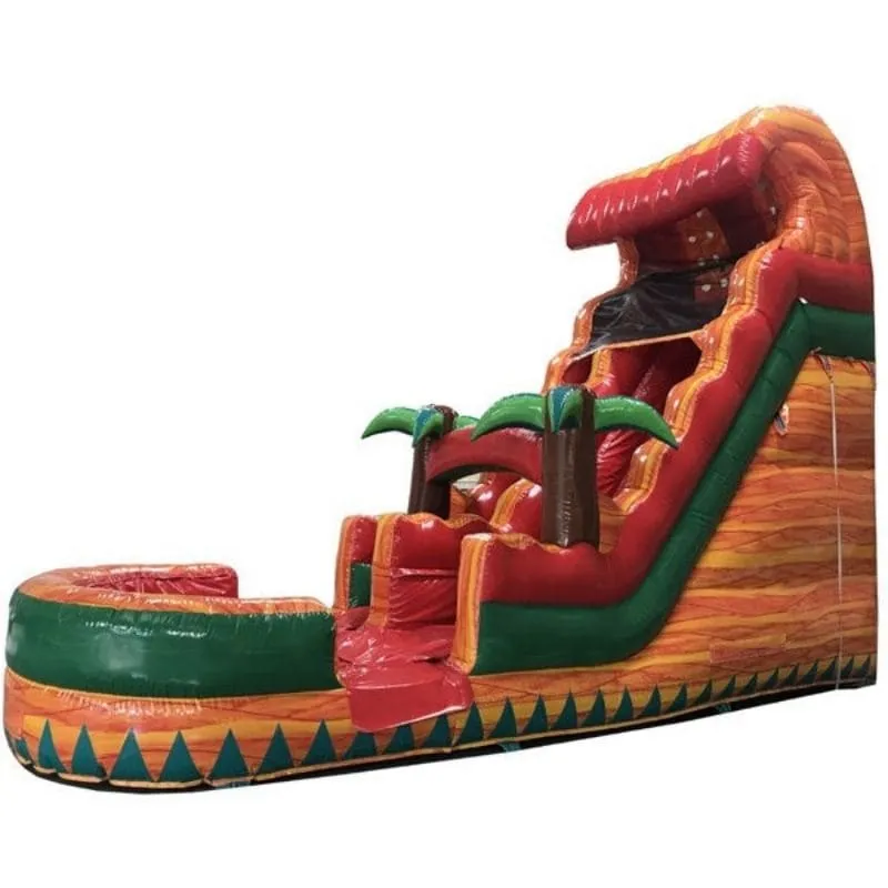 18'H Red Slide Wet n Dry with Palm Trees