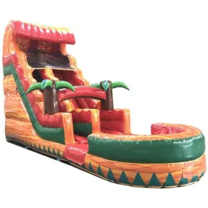 18'H Red Slide Wet n Dry with Palm Trees