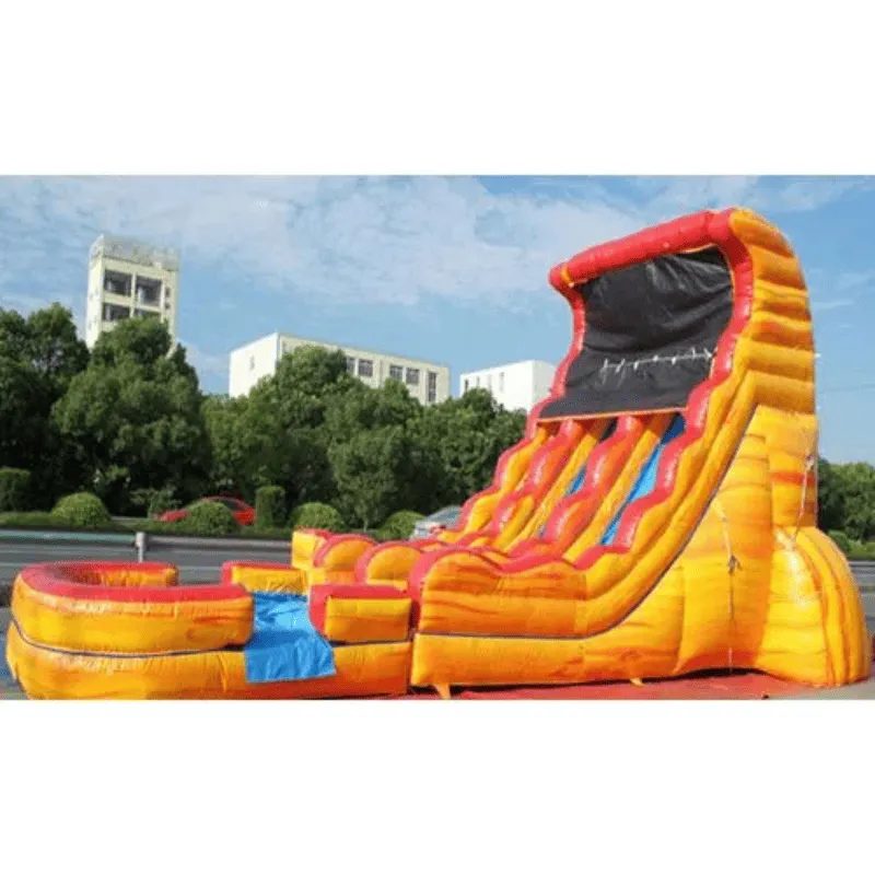 19'H 2-Lane Volcano Water Slide Wet n Dry