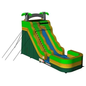 19'H Green Slide Wet n Dry with Pool