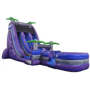 22'H 2-Lane Purple Water Slide Wet n Dry