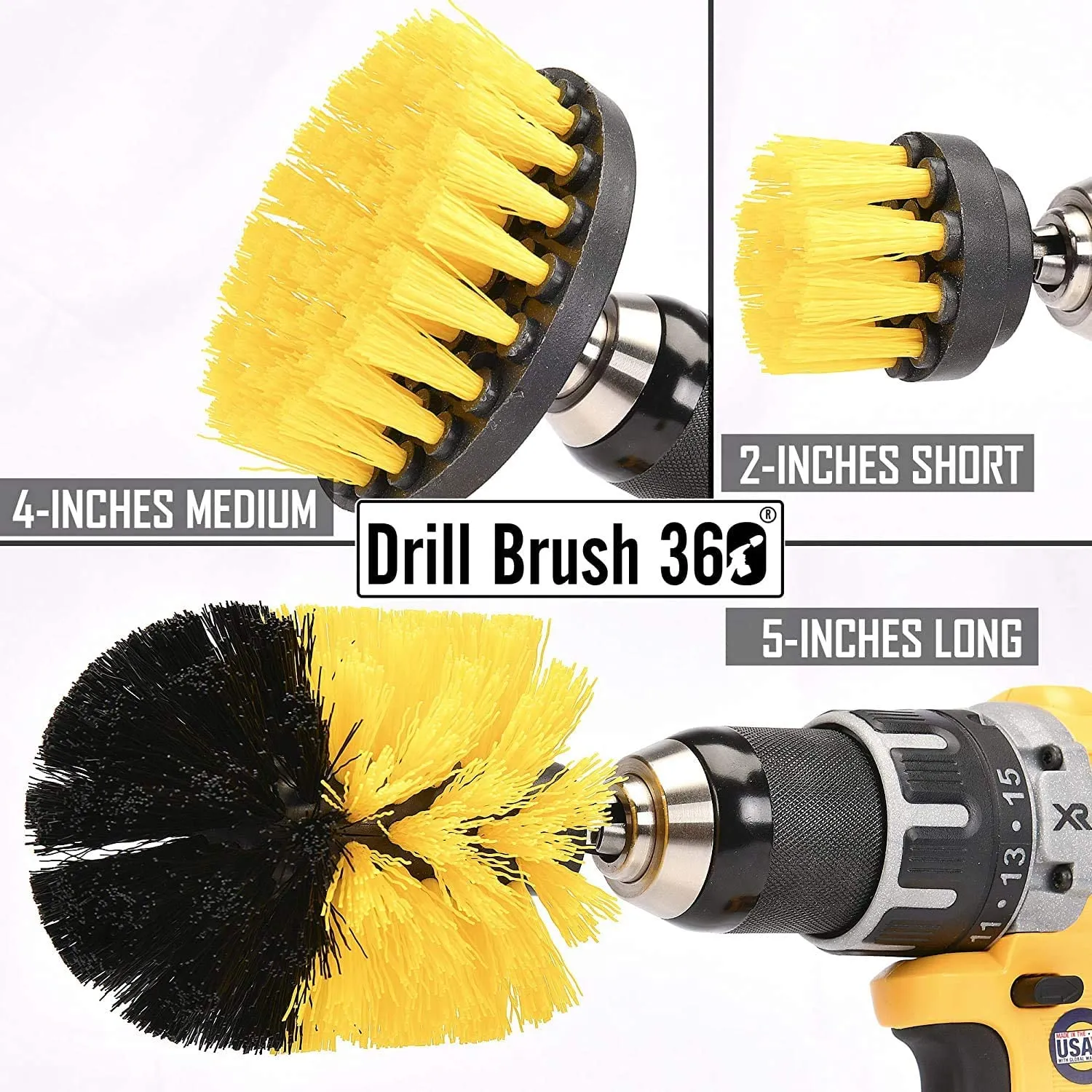 3 Piece Scrub Brush Set 1/4"