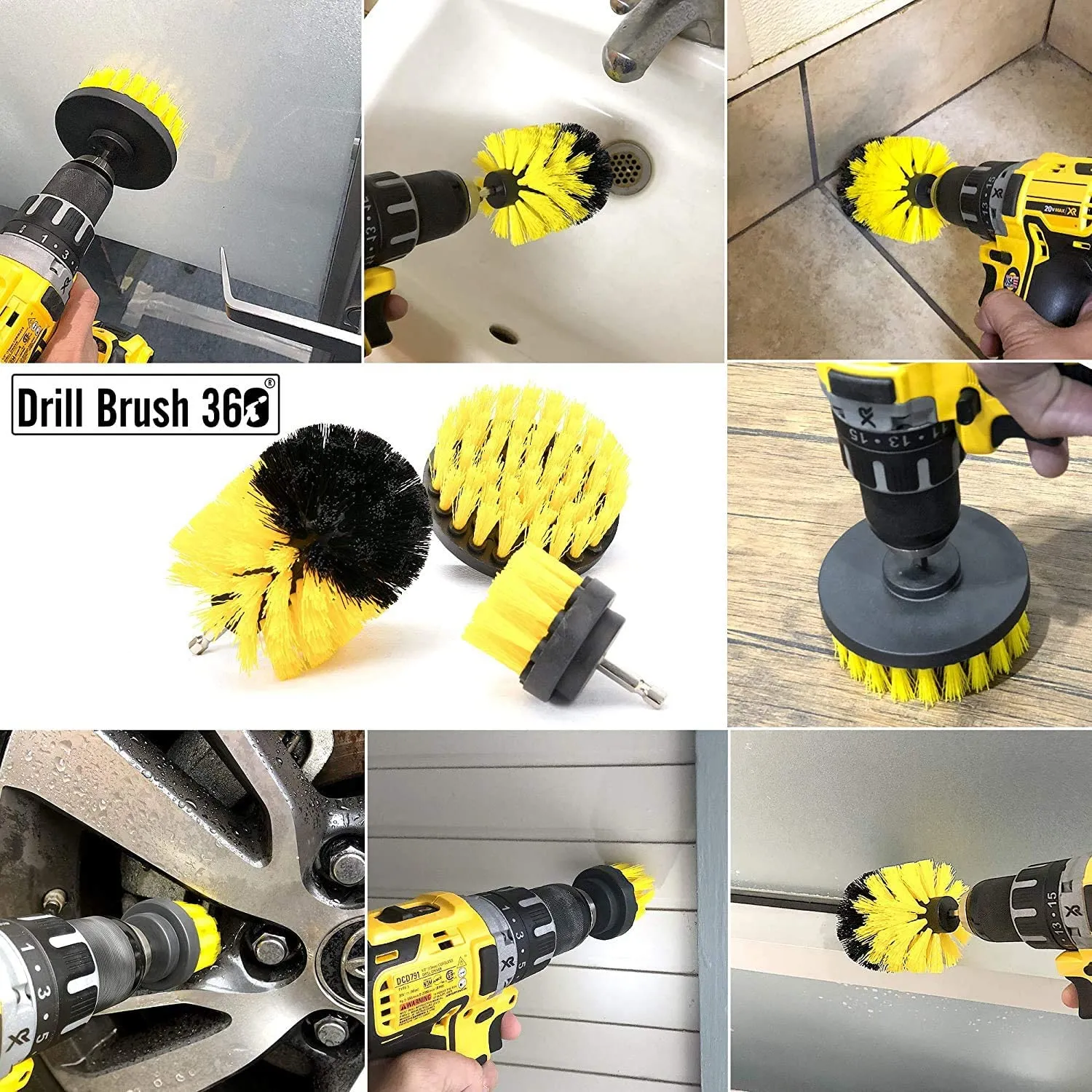 3 Piece Scrub Brush Set 1/4"