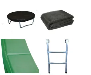 8 Ft Trampoline Accessory pack - Cover, Green Pad, Netting and Ladder