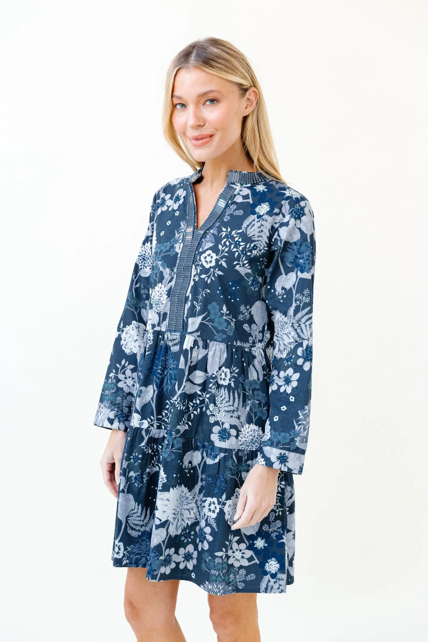Abigail Dress in Wedgewood Flourish