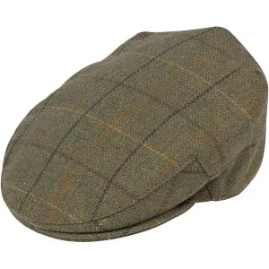 ALAN PAINE Rutland Mens Tweed Flat Cap - Dark Moss