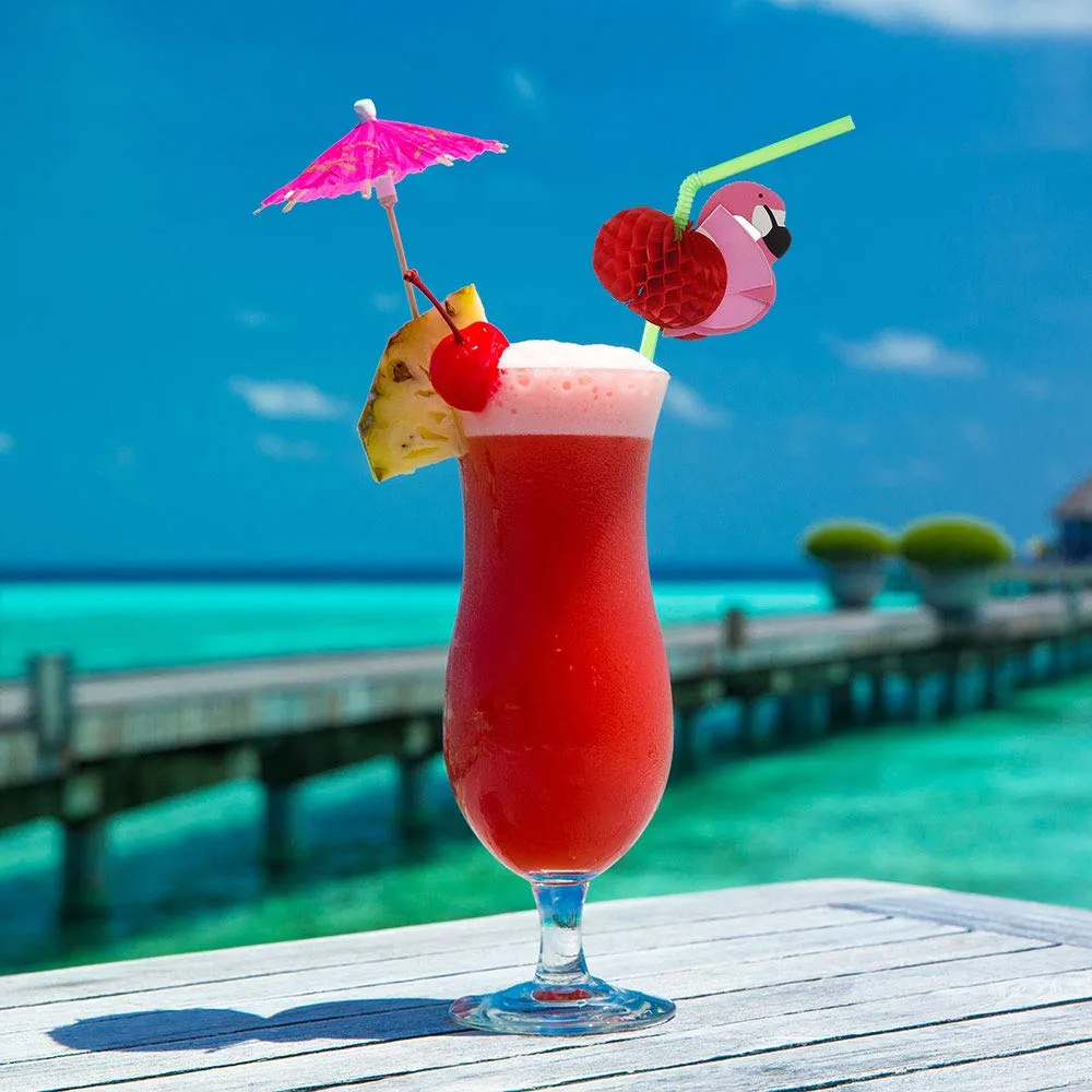 ALINK 50 Umbrella Parasol Drinking Straws, Hawaiian Beach Cocktail Luau Party Decorations Supplies