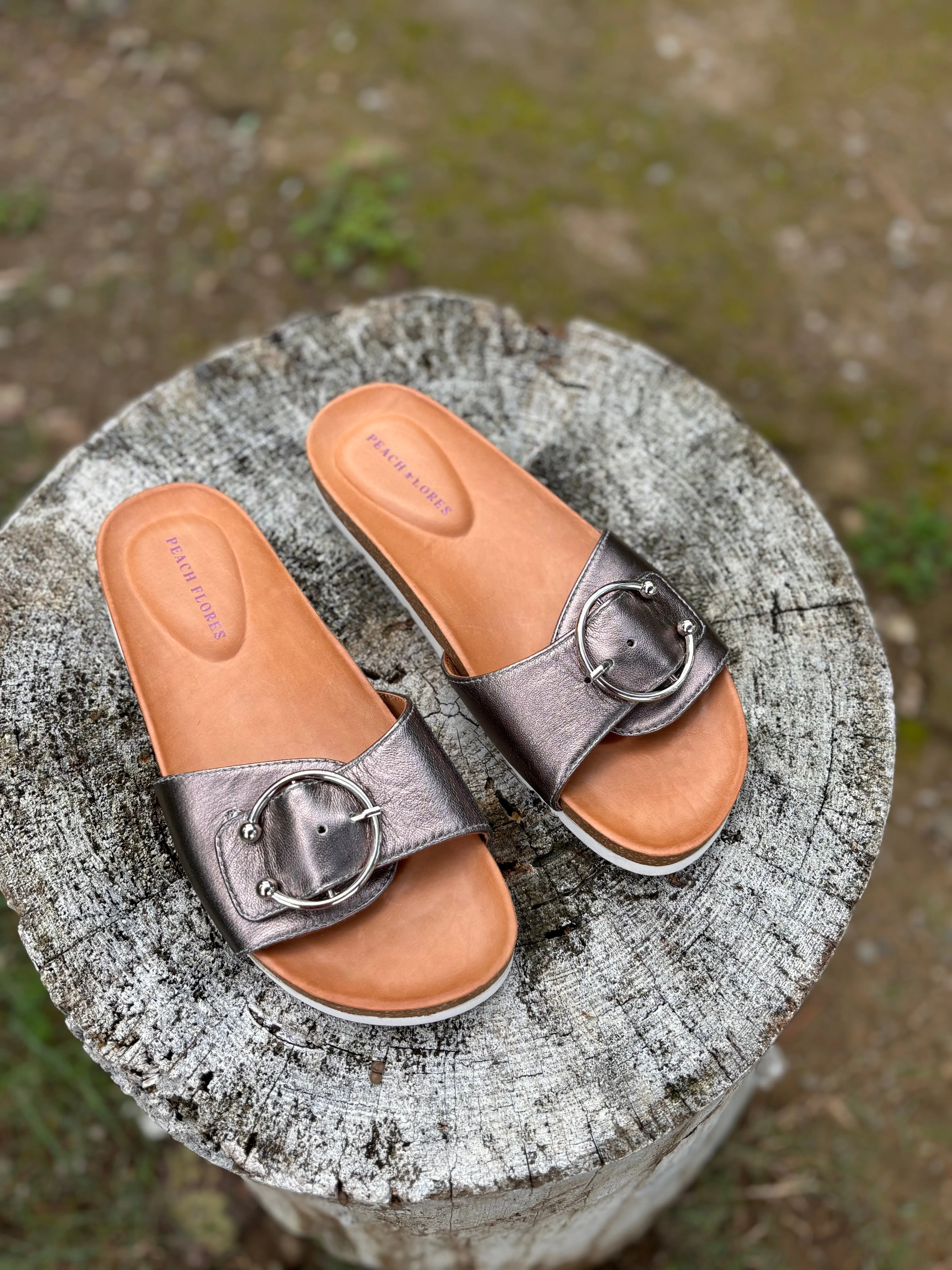 Anne Leather Slides