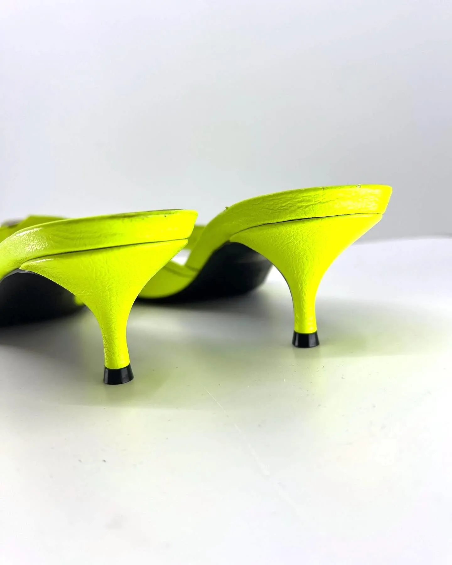 BALENCIAGA CAGOLE LAMBSKIN LEATHER MULES