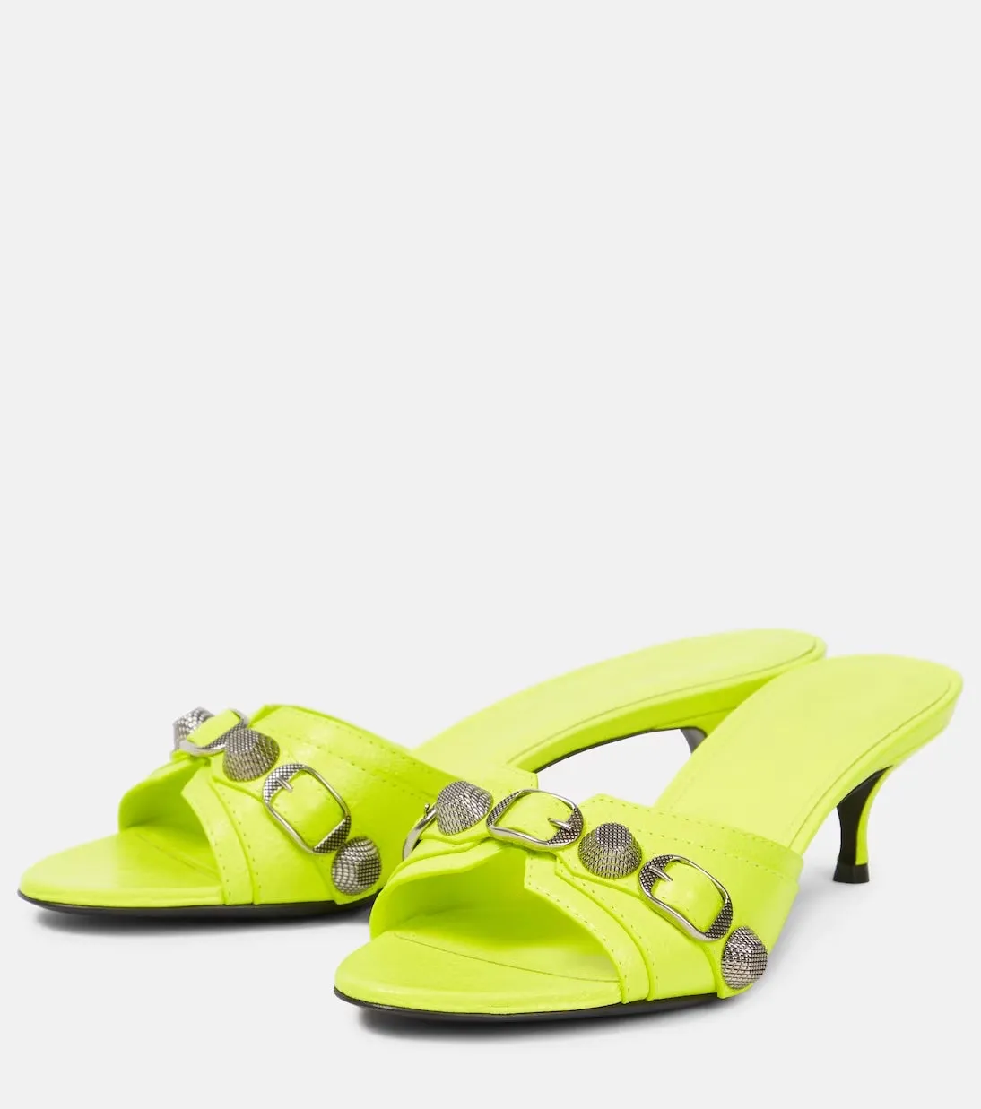 BALENCIAGA CAGOLE LAMBSKIN LEATHER MULES