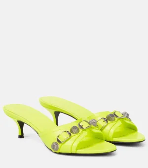 BALENCIAGA CAGOLE LAMBSKIN LEATHER MULES