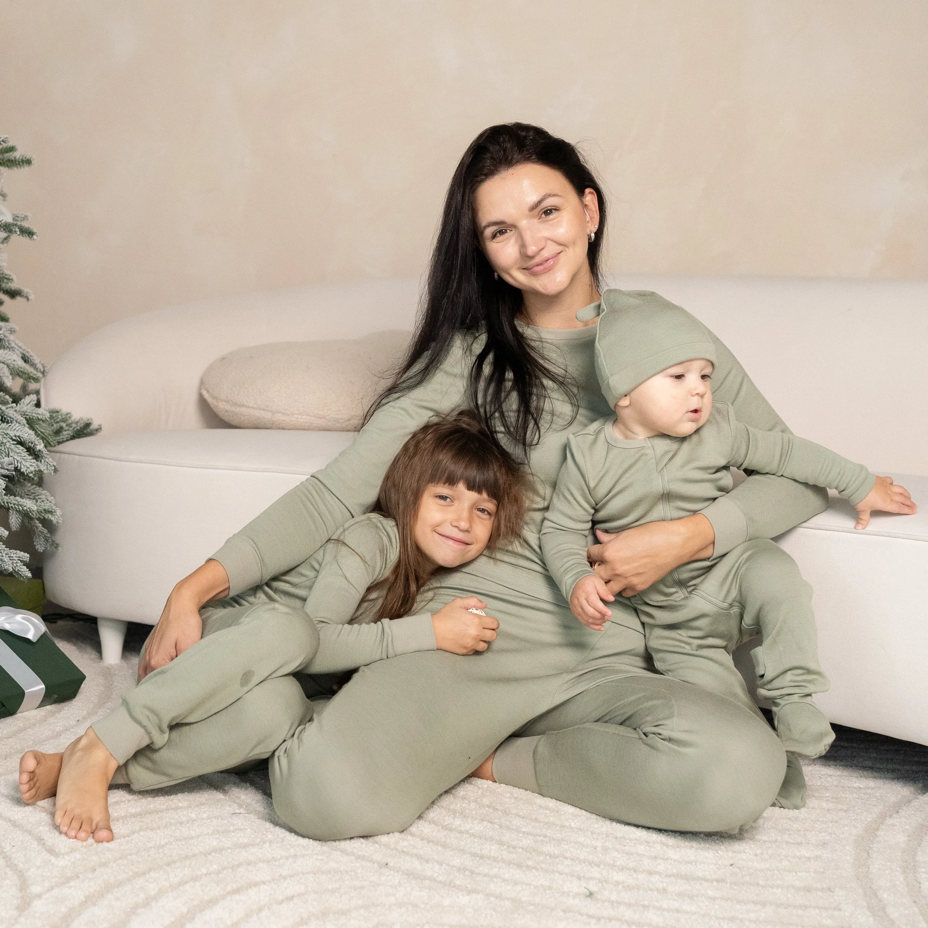 Bamboo Wool Footies w/2 Way Zipper (Lily Pad)
