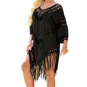 Bathing Suit 3/4 Cover Up - Black