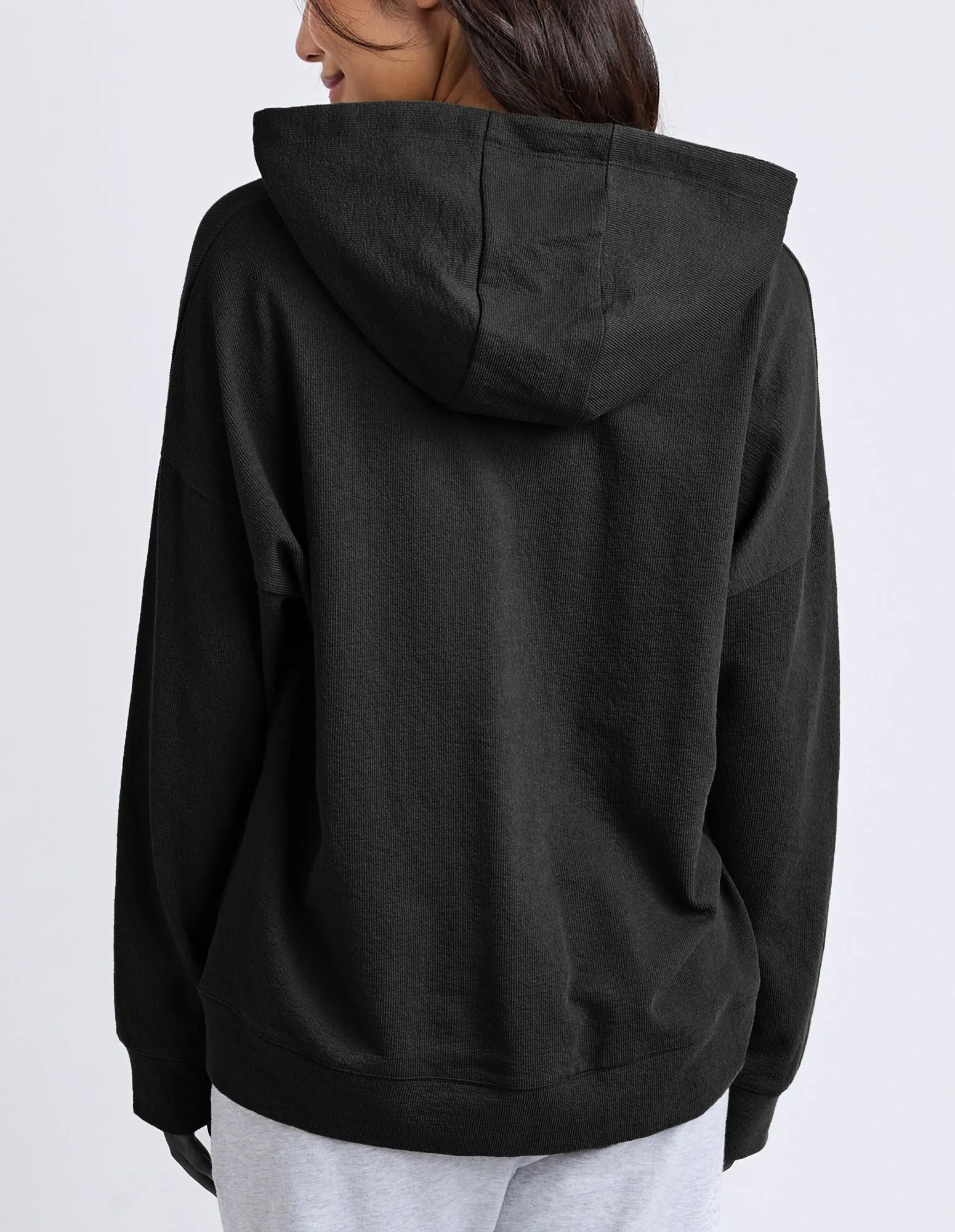 Beachy L/S Zip Hoodie - Black