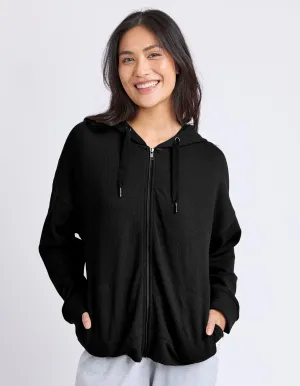 Beachy L/S Zip Hoodie - Black
