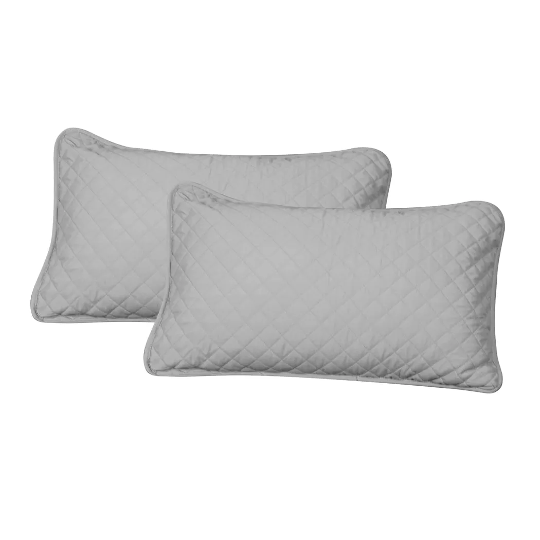 Bedspread Coverlet Set Quilted Comforter Soft Pillowcases King Grey