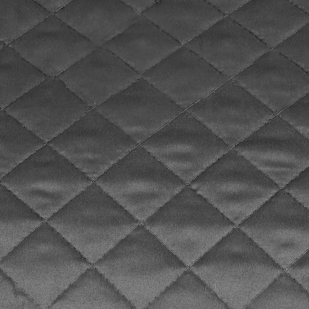 Bedspread Coverlet Set Quilted Comforter Soft Pillowcases Queen Dark Grey