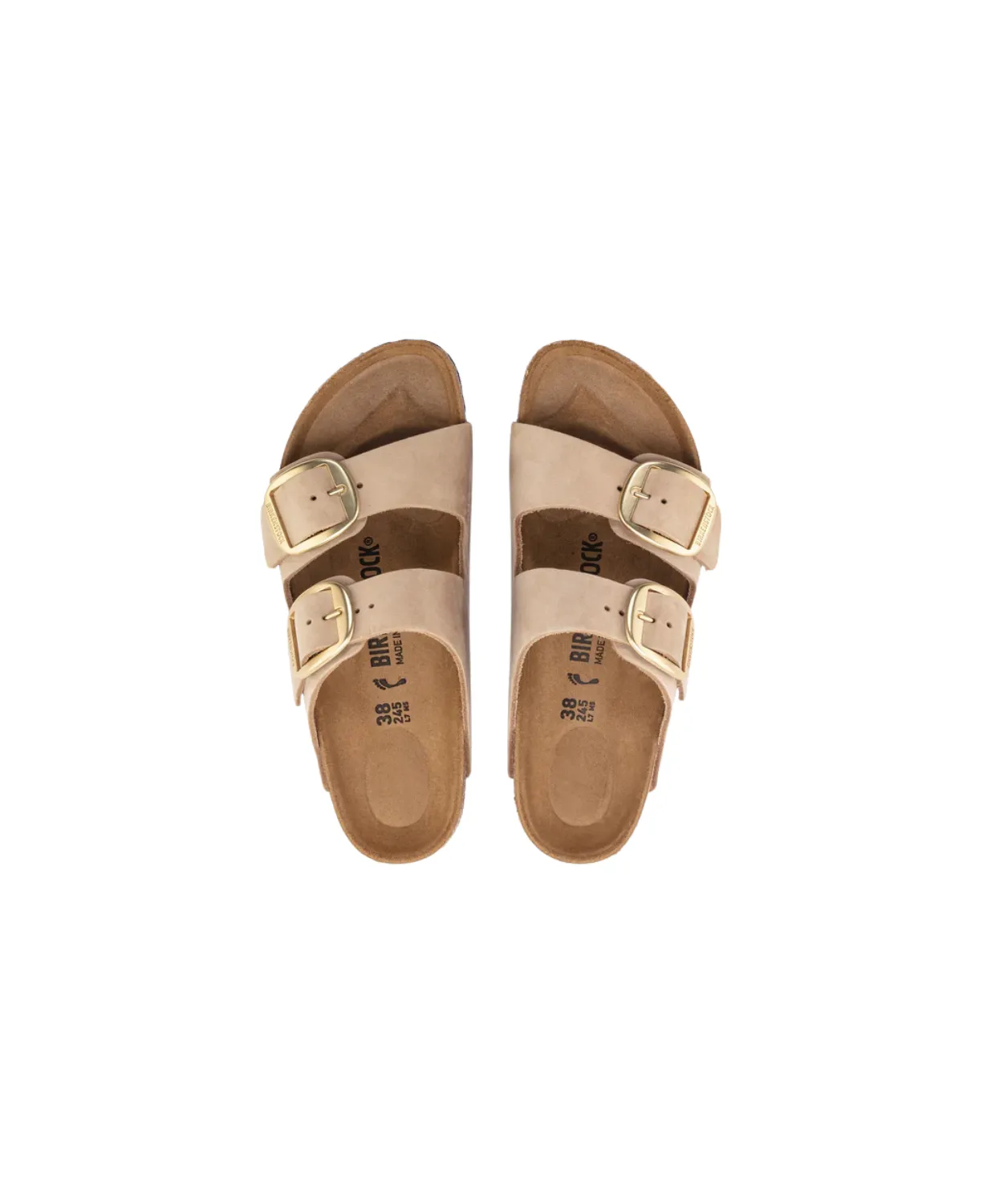 Birkenstock Arizona Big Buckle Nubuck Leather Sandcastle Sandals