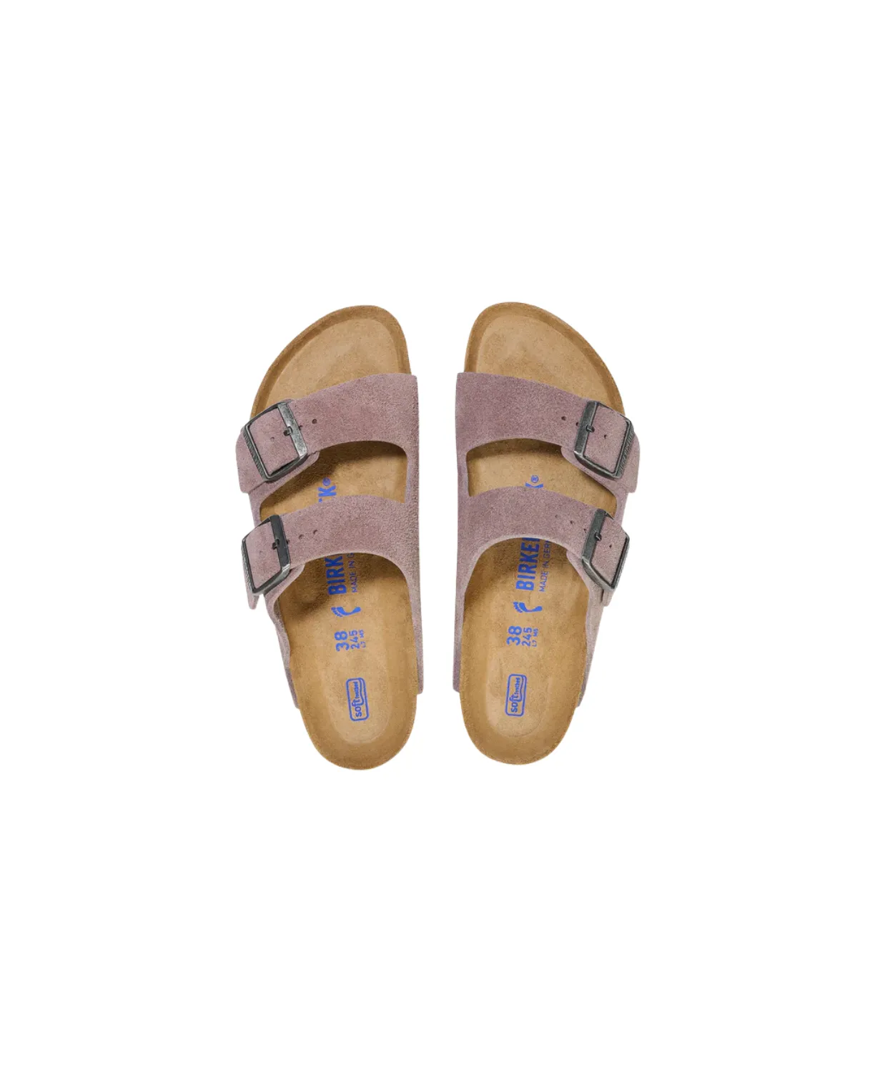 Birkenstock Arizona Soft Footbed Suede Leather Faded Purple Sandals