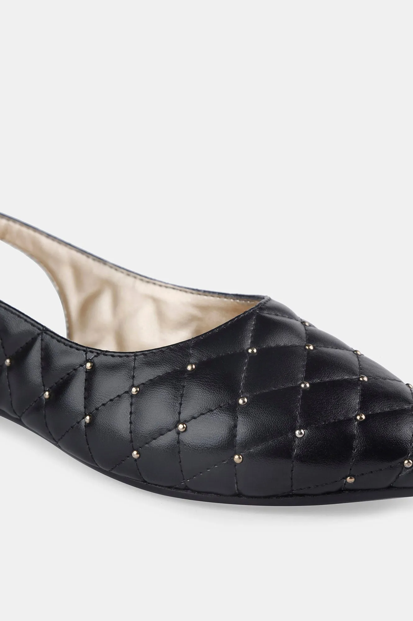 Black Pointed Toe Quilted Flat - ZBetty