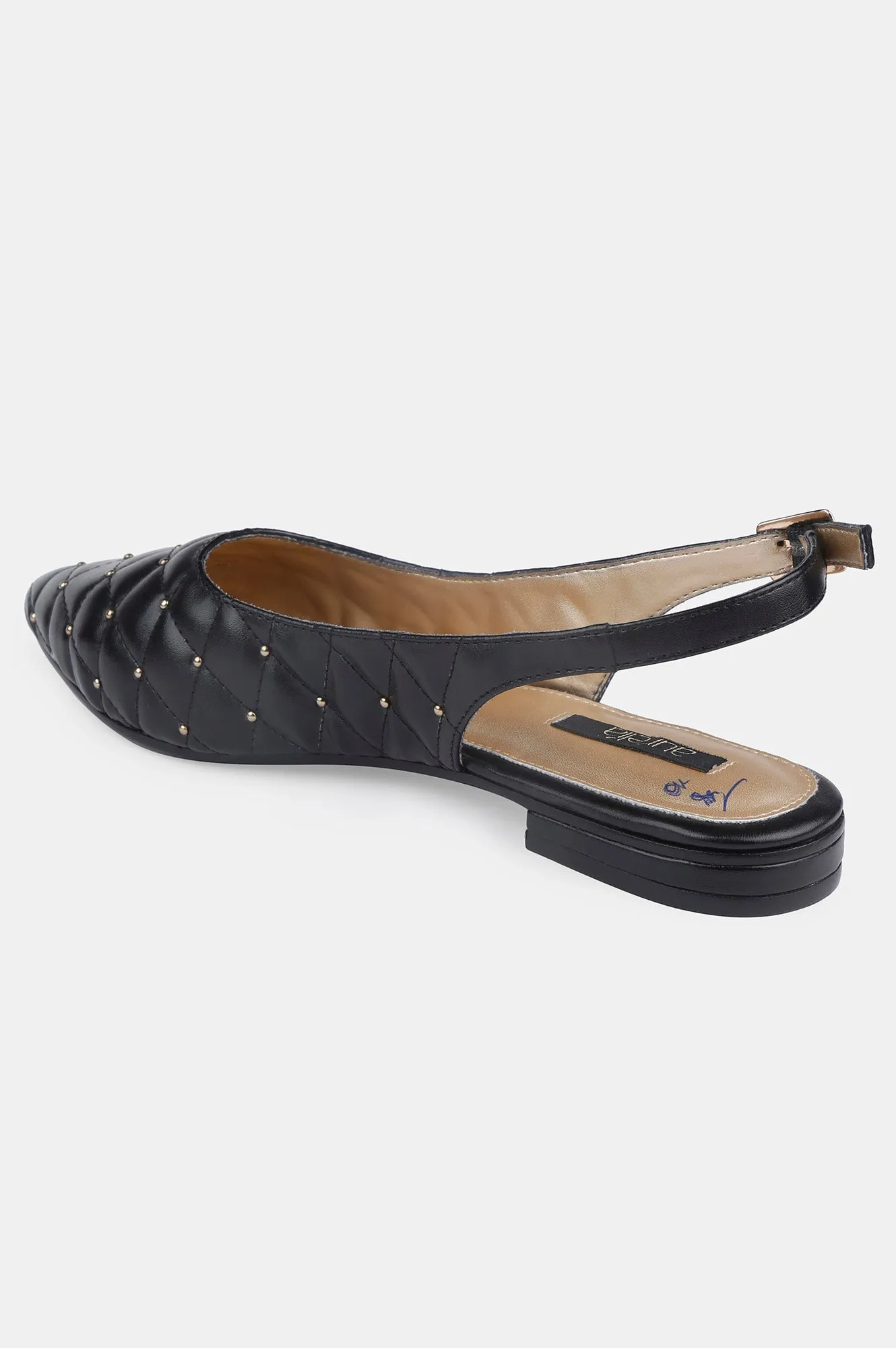 Black Pointed Toe Quilted Flat - ZBetty