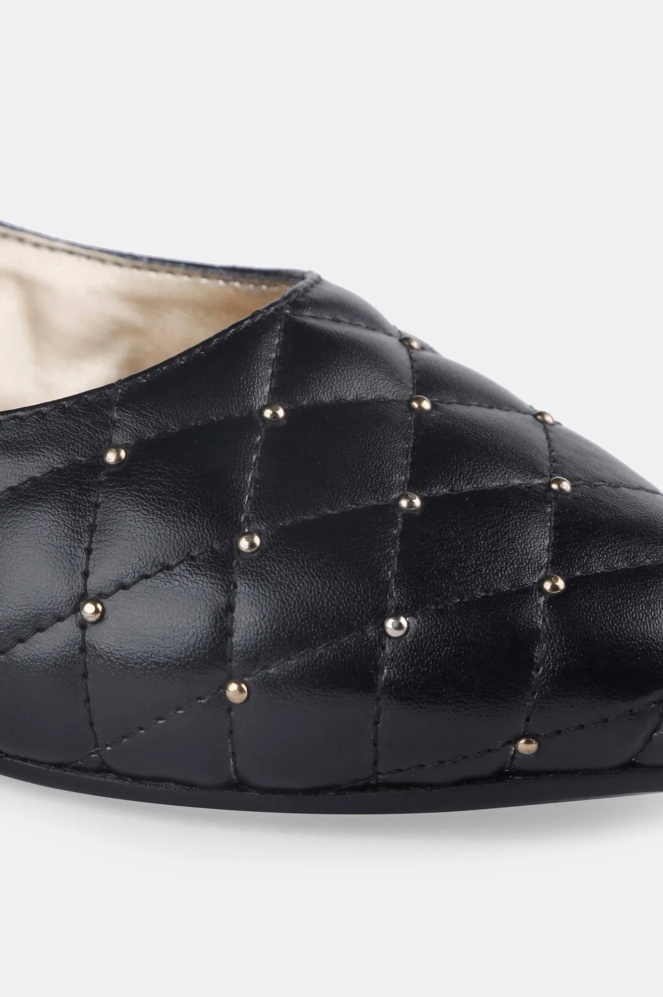 Black Pointed Toe Quilted Flat - ZBetty