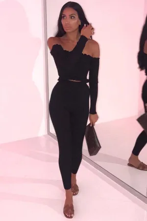 Black Ribbed Knit Co-ord - Luna