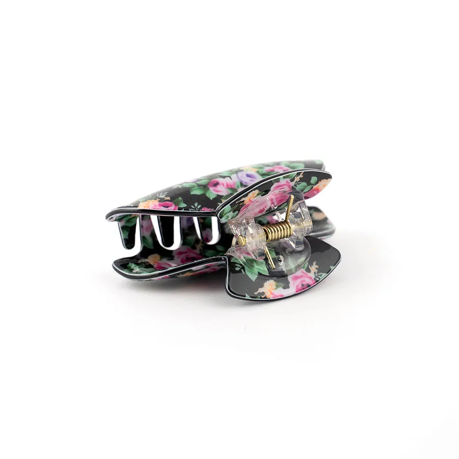 Black Small Floral Hair Claw