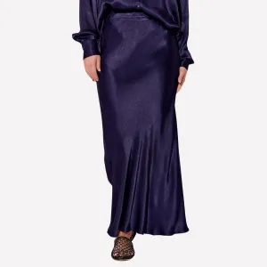 Bonnie Satin Skirt (Navy)