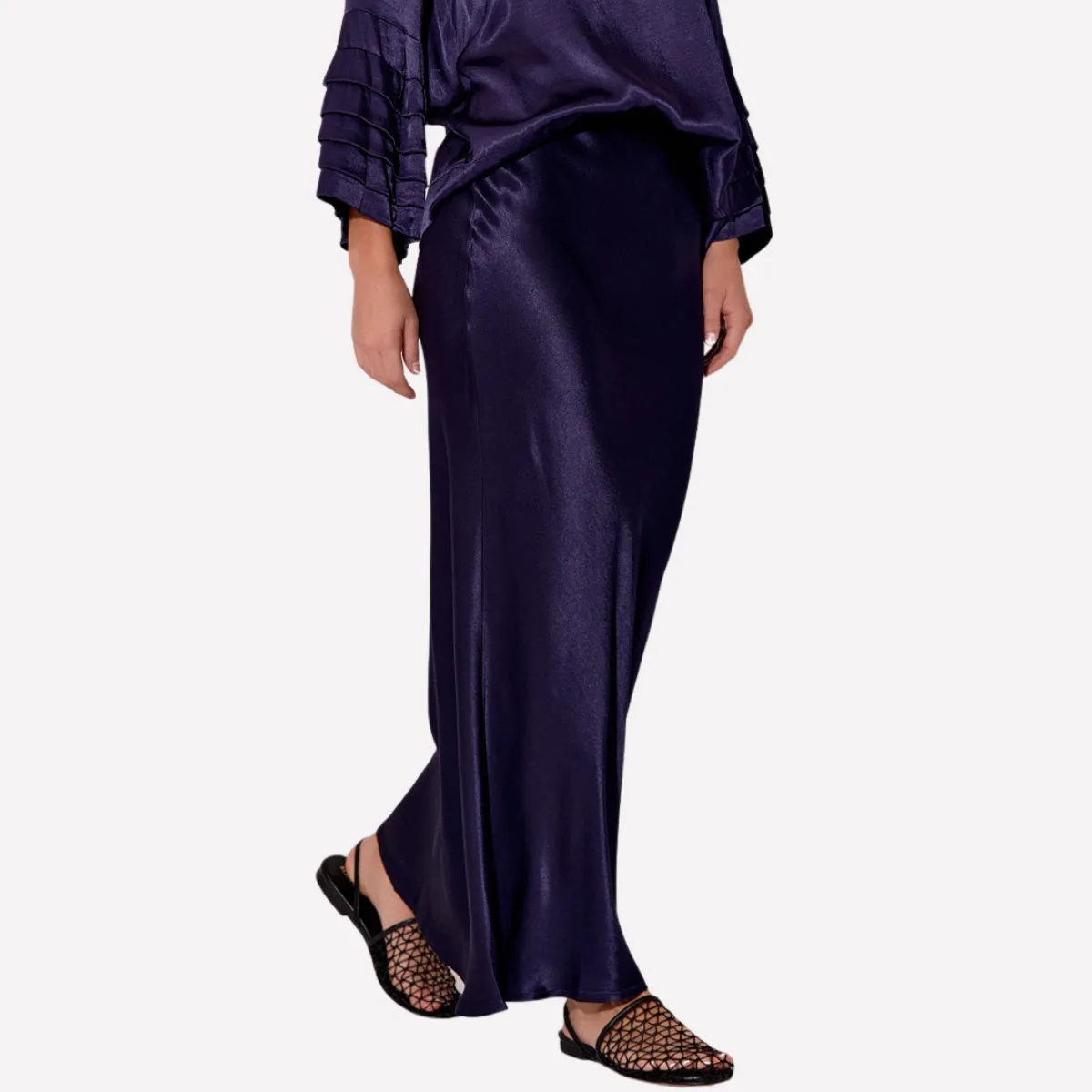 Bonnie Satin Skirt (Navy)
