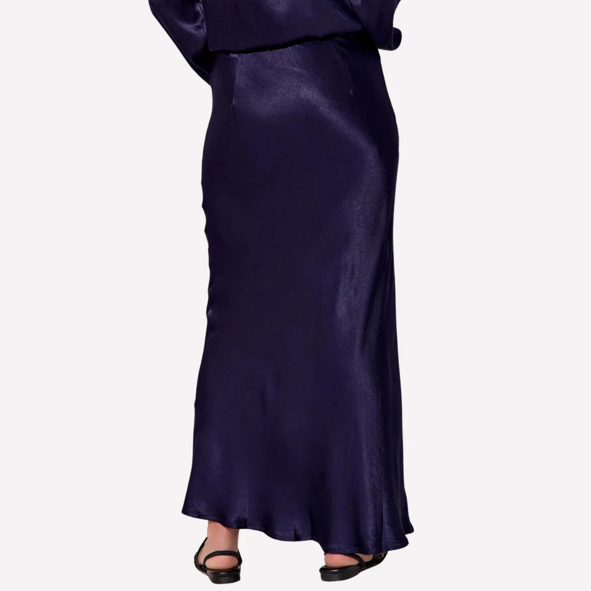 Bonnie Satin Skirt (Navy)