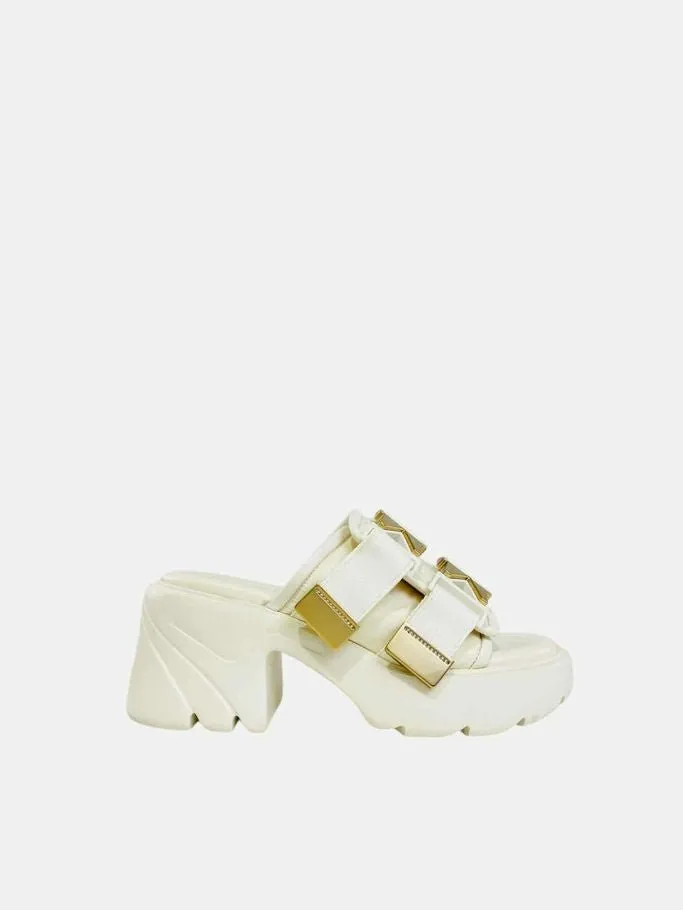 BOTTEGA VENETA Flash Buckle Off-white Mules 39