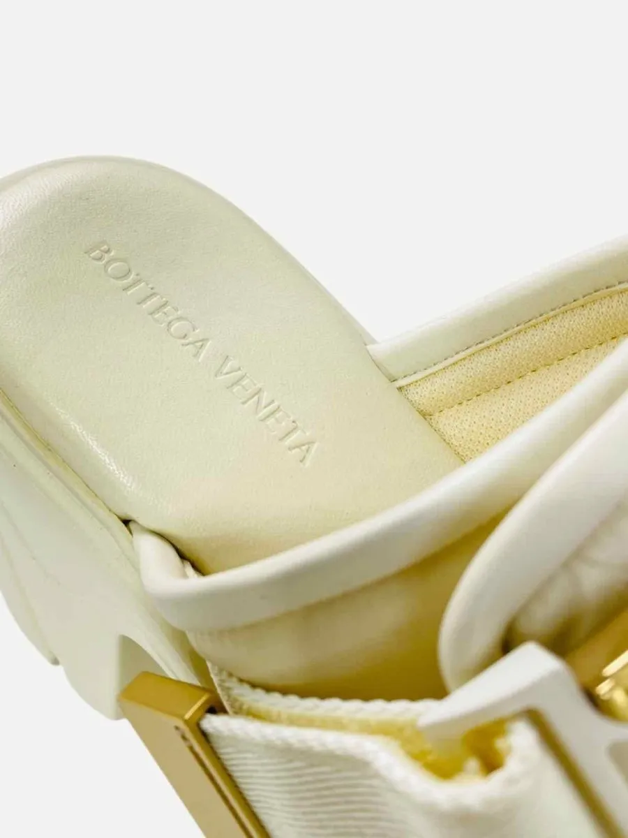 BOTTEGA VENETA Flash Buckle Off-white Mules 39