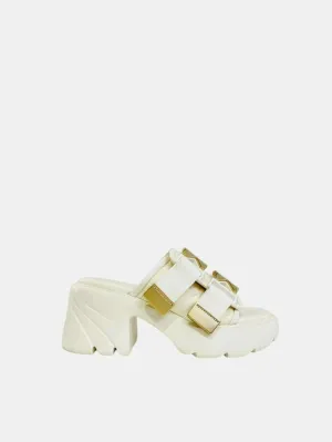 BOTTEGA VENETA Flash Buckle Off-white Mules 39