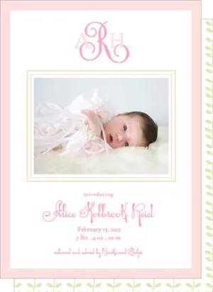 BOXED IMPRINTABLE INVITATION - PPR - PINK BORDER SET OF 10: