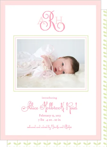 BOXED IMPRINTABLE INVITATION - PPR - PINK BORDER SET OF 10: