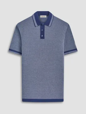 Bugatchi 3 Button Sweater Polo - Navy