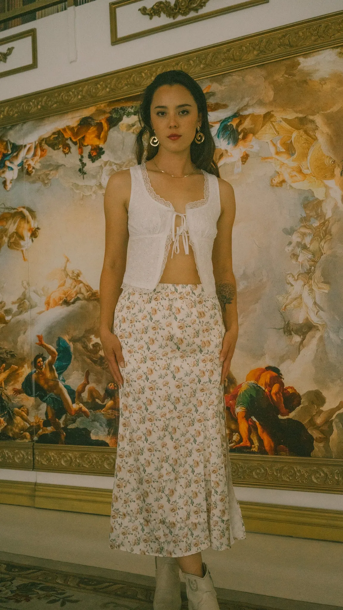 Celina Blouse in White Eyelet