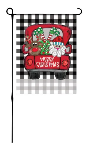 Christmas Characters in Truck Garden Flag