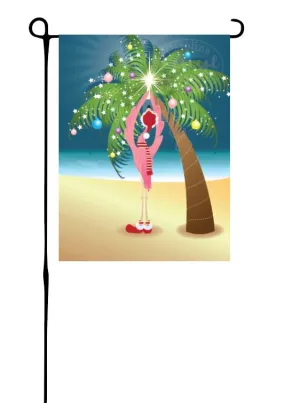 Christmas Flamingo Decorating Tree Garden Flag