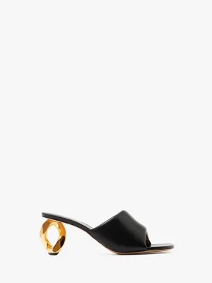 CL_CHAIN HEEL OPEN MULE - GOLD CHAIN - BLACK_SN0076LA0161